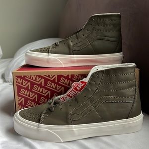Vans Sk8 Hi tapered soft leather vans green olive